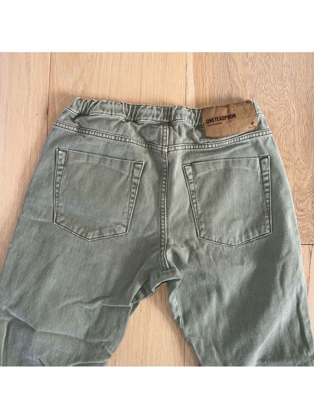 One Teaspoon Shabbies Drawstring Boyfriend Jeans Super Khaki Size Small NWT - Picture 8 of 11